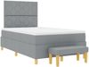 vidaXL Boxspringbett mit Kissen Hellgrau 200 x 120 cm Stoff 3344366 Bild 4