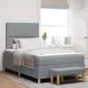 vidaXL Boxspringbett mit Kissen Hellgrau 200 x 120 cm Stoff 3344366 Bild 1