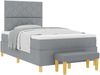 vidaXL Boxspringbett mit Kissen Hellgrau 200 x 120 cm Stoff 3344366 Bild 2