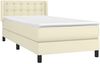 vidaXL Boxspringbett mit Matratze Creme 90x200 cm Kunstleder, Härtegrad: H2 [3130759] Bild 3