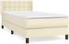 vidaXL Boxspringbett mit Matratze Creme 90x200 cm Kunstleder, Härtegrad: H2 [3130759] Bild 2