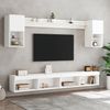 vidaXL 6-tlg. Wohnwand mit LED-Beleuchtung Weiß Holzwerkstoff 3216686 Bild 4