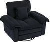 Relaxsessel Schwarz mit 360°-Drehfunktion, Chenille-Bezug, ergonomischer Form und stabilem Metallfuß,96x116x84 cm Bild 5