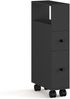 Nischenschrank auf Rollen Broreynna 66x15x33 cm Schwarz [en. casa] Bild 3