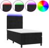 Boxspringbett mit Matratze & LED Samt Schwarz 80x200 cm Bild 2