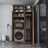 Roomart Waschmaschinenschrank - DORA-II- 115 cm breit - Wasch- & Trocknerschrank mit Türen & Ausziehbrett, Waschmaschinen-Überbau für Waschküche & Hauswirtschaftsraum • Eiche Bild 4