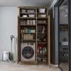 Roomart Waschmaschinenschrank - DORA-II- 115 cm breit - Wasch- & Trocknerschrank mit Türen & Ausziehbrett, Waschmaschinen-Überbau für Waschküche & Hauswirtschaftsraum • Eiche Bild 5