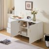 Modernes Sideboard mit zwei Türen und drei Schubladen – Elegantes MDF-Möbelstück mit goldfarbenen Aluminiumlegierung und robusten Stahlbeinen, stilvoller Stauraum für Ihr Wohn- oder Esszimmer – 160 × Bild 3