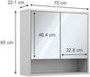 Badspiegelschrank Eliza Weiß 70 x 65 cm mit 2 Türen Vicco Bild 3