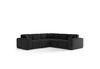 Ecksofa Designersofa CELES PREMIUM Stoff Ascot Bukla Schwarz Seite Universal Bild 3