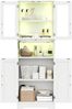60×30×170 cm großer Badezimmer-Hochschrank, freistehendes Aufbewahrungsmöbel, per App steuerbarer LED-Lichtstreifen, Glastüren, verstellbare Einlegeböden, nordisch-minimalistischer Stil, weiß. Bild 5