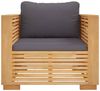 vidaXL Gartensessel mit Dunkelgrauen Kissen Massivholz Teak 319168 Bild 3