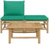vidaXL 3-tlg. Garten-Lounge-Set mit Grünen Kissen Bambus 362290 Bild 3