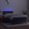 vidaXL Polsterbett mit Matratze & LED Dunkelgrau 90x200 cm Samt, Härtegrad: H2 [3134382] Bild 3