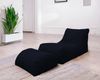 Dmora Pouf Alton, Mehrzwecksessel, Sitzsack, Hockerhocker, Made in Italy, 120x80 h60 cm, Schwarz Bild 2