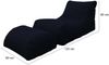 Dmora Pouf Alton, Mehrzwecksessel, Sitzsack, Hockerhocker, Made in Italy, 120x80 h60 cm, Schwarz Bild 3