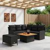 vidaXL Möbelsets mit Kissen 5 pcs Schwarz PE-Rattan 3422202 Bild 3