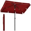Songmics Sonnenschirm mit Aufbewahrungstasche, ohne Ständer, UPF 50+, Stahl / Polyester, Rot, 200 x 125 cm Bild 2