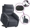 vidaXL Relaxsessel mit Aufstehhilfe Dunkelgrau Samt 3205093 Bild 5