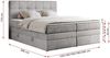 Boxspringbett, Polsterbett, Bett, Schlafzimmer - ERNI-KING - 160x200cm - Hellgrau Velours - H3 Bild 5