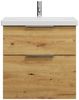 Burgbad EQIO Waschbecken mit Unterschrank 63 cm breit, Braun, Waschbecken Keramik Weiß Bild 1