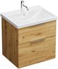 Burgbad EQIO Waschbecken mit Unterschrank 63 cm breit, Braun, Waschbecken Keramik Weiß Bild 2
