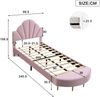 Polsterbett 90x200 mit Bettbank und Samt Kopfteil, Einzelbett Kinderbett, rosa Bild 4