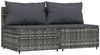 vidaXL 3-tlg. Garten-Lounge-Set mit Kissen Grau Poly Rattan 319771 Bild 3
