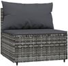 vidaXL 3-tlg. Garten-Lounge-Set mit Kissen Grau Poly Rattan 319771 Bild 4