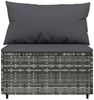 vidaXL 3-tlg. Garten-Lounge-Set mit Kissen Grau Poly Rattan 319771 Bild 5