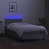 Boxspringbett mit Matratze & LED Stoff Hellgrau 90x200 cm, Härtegrad: H2 [3133125] Bild 4