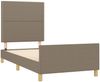 vidaXL Polsterbett mit Kopfteil Stoff Taupe 90x190 cm Bild 4
