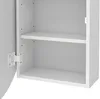 Vente-unique - Badezimmer Hängeschrank oval mit Spiegel - Weiß - RURI Bild 4