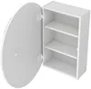 Vente-unique - Badezimmer Hängeschrank oval mit Spiegel - Weiß - RURI Bild 3