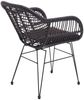 Poly-Rattan Garnitur HWC-G17, Balkon-Set Gartengarnitur Sitzgruppe Stuhl, Seil ~ anthrazit, Kissen anthrazit Bild 4