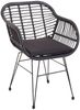 Poly-Rattan Garnitur HWC-G17, Balkon-Set Gartengarnitur Sitzgruppe Stuhl, Seil ~ anthrazit, Kissen anthrazit Bild 3