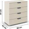 rauch Aditio Box, Kommode, 4 Schubladen, mit Softclose-Funktion, Farbe Beige, BxHxT 80x81x42cm Bild 4