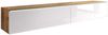 Lowboard ""D"" TV-Unterschrank 180x32x30cm grifflos Farbe: Wotan Eiche / weiß Hochglanz Bild 4