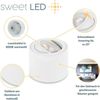 Sweet LED LED Aufbaustrahler flach 4er Set 5 W 230 V Aufbauspots rund weiß matt Aluminium, LED wechselbar, Warmweiß, LED Deckenlampe, Deckenspot, Deckenstrahler, schwenkbar Bild 3