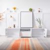 Moderner TV-Schrank 170 cm in Weiß mit diagonalem Patchwork-Design, 4 Türen und offenen Fächern, für TVs 40-49 Zoll Bild 5