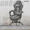 Gaming Stuhl Stoff mit Fußstütze Lordosenstütze Grau ergonomisch PC-Stuhl Bild 2