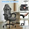 Gaming Stuhl Stoff mit Fußstütze Lordosenstütze Grau ergonomisch PC-Stuhl Bild 5