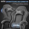 Gaming Stuhl Stoff mit Fußstütze Lordosenstütze Grau ergonomisch PC-Stuhl Bild 3