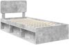 vidaXL Bettrahmen mit Kopfteil Beton 90 x 200 cm Massives Kiefernholz 3412126 Bild 4
