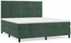 vidaXL Boxspringbett mit Matratze Dunkelgrün 160x200 cm Samt 3143034 Bild 2