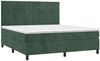 vidaXL Boxspringbett mit Matratze Dunkelgrün 160x200 cm Samt 3143034 Bild 3