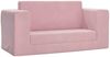 vidaXL Kinder-Schlafsofa 2-Sitzer Rosa Weicher Plüsch 357039 Bild 2