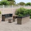 vidaXL Garten-Sofa-Set mit Kissen mit Speicher 10 pcs Grau 3363403 Bild 3