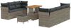 vidaXL Garten-Sofa-Set mit Kissen mit Speicher 10 pcs Grau 3363403 Bild 2