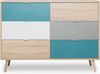 Kommode Colory Eiche Tricolor 120 x 87 cm Bild 2